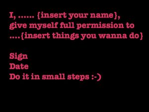 Permission slip for blog post